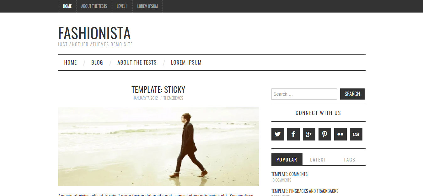 Fashionistas é um tema WordPress adequado para blogueiros de moda em busca de um estilo profissional e moderno.