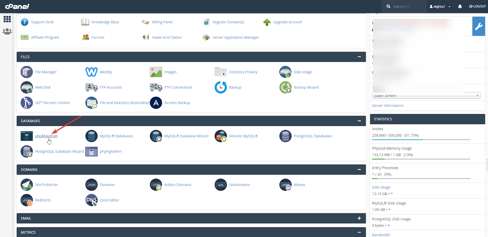 Accédez à la base de données de votre site Web via phpMyAdmin.