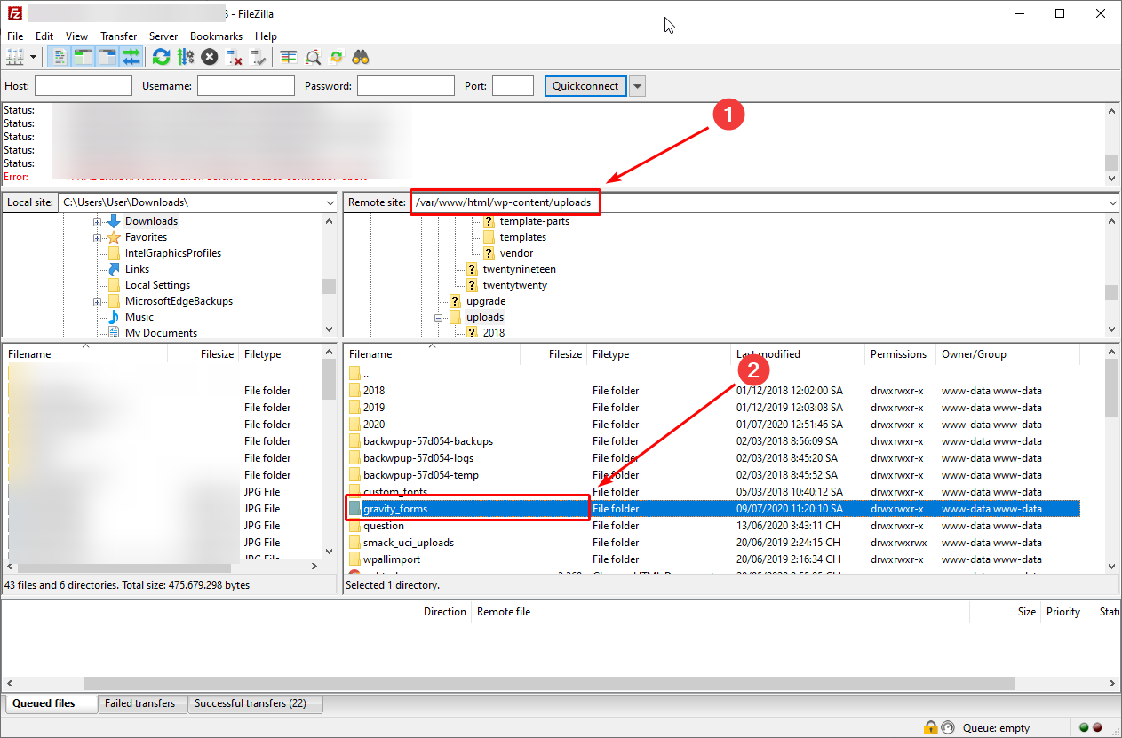 Supprimez les fichiers générés automatiquement du plugin dans le dossier du site Web.