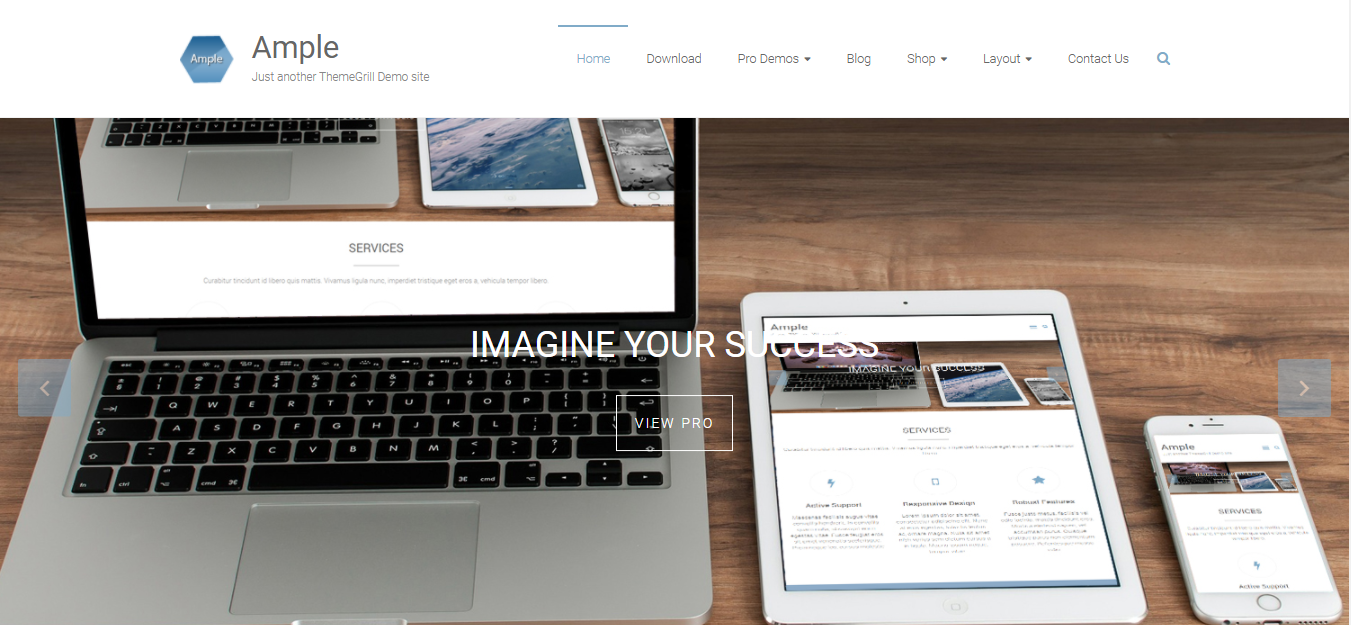Ample est un thème WordPress de parallaxe gratuit pour la création de sites d'entreprise et de portefeuille.
