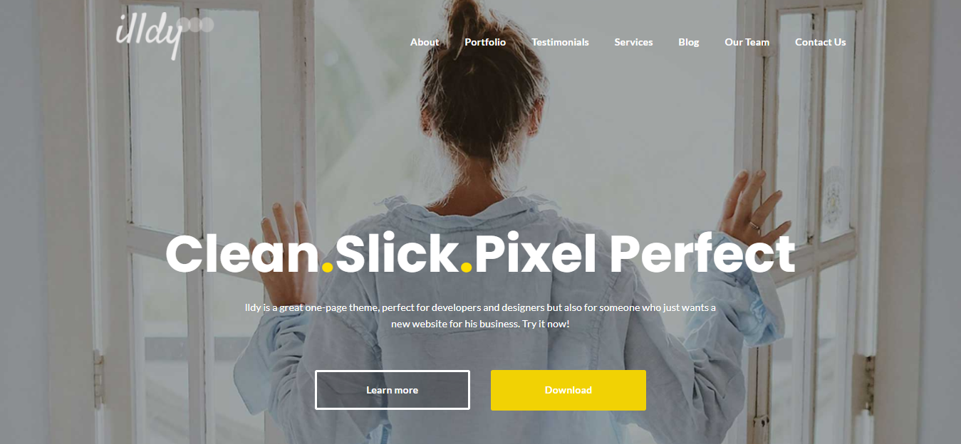 Illdy est un thème de parallaxe gratuit qui peut être utilisé à des fins multiples.