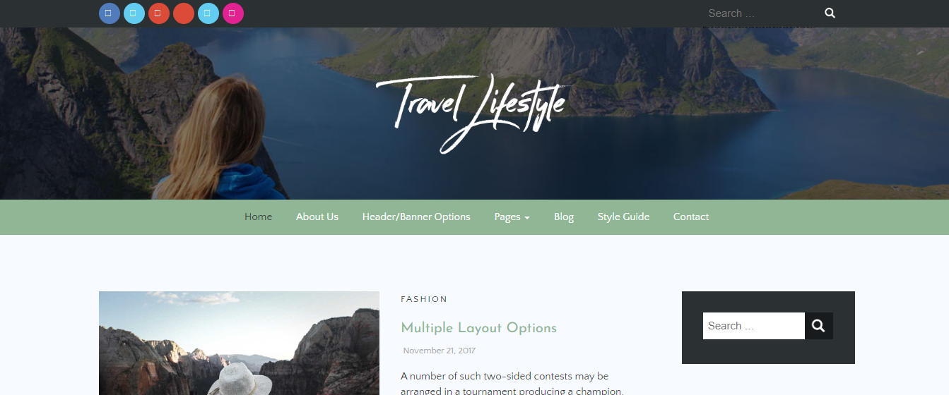 Travel Lifestyle, un tema secundario de Chic Lifestyle Theme, es un tema delicado, suave y limpio.