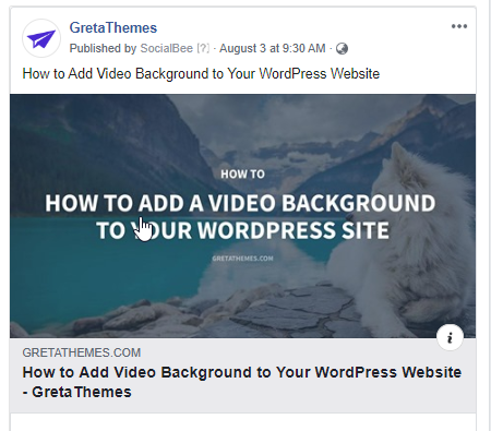 Optimisez l'article partagé sur Facebook.