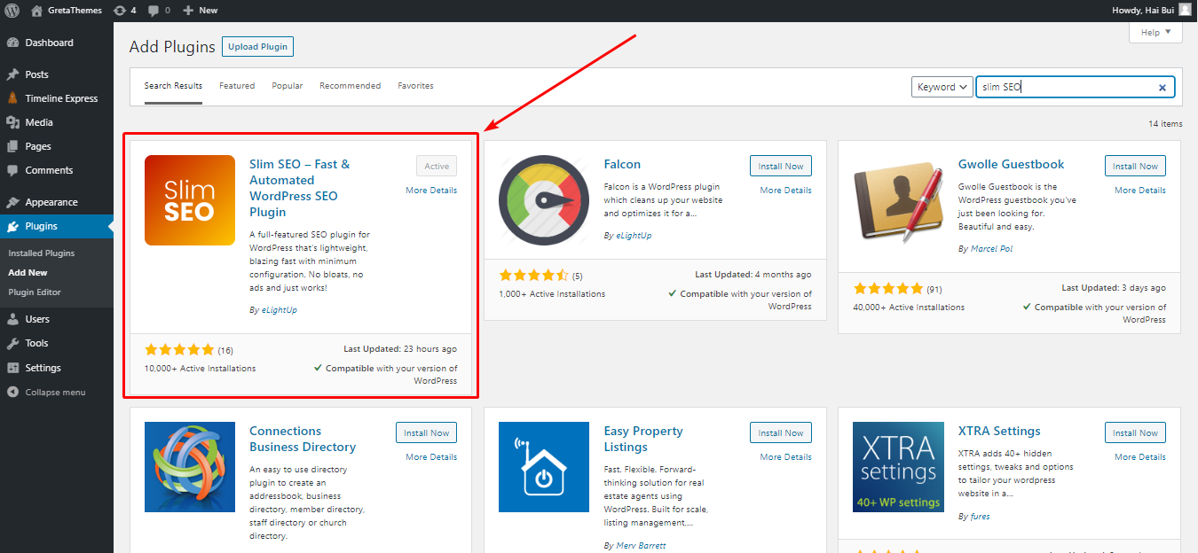 Installez le plugin Slim SEO
