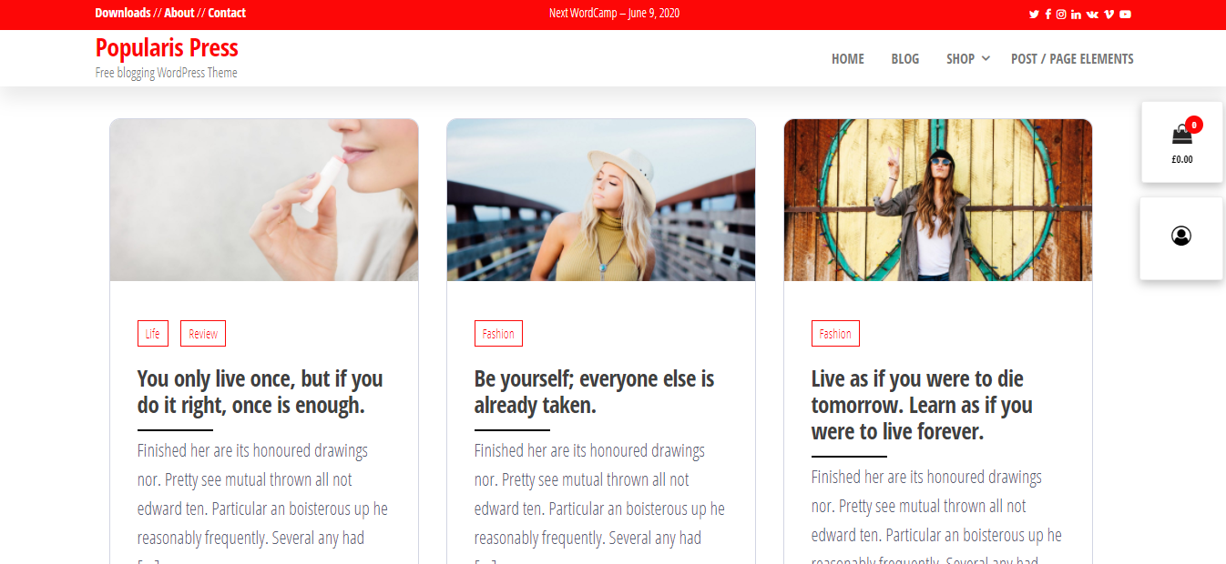 Popularis Press는 독서 경험에 중점을 둔 무료 WordPress 테마입니다.