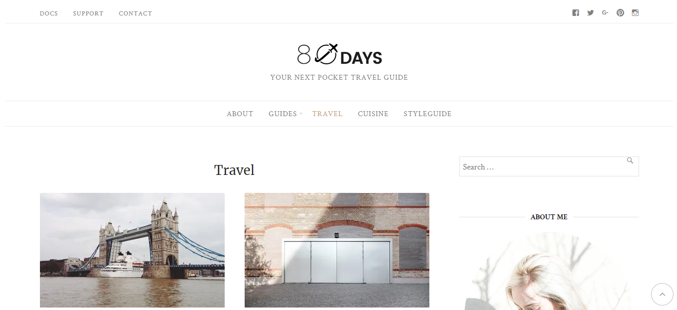 EightyDays Lite는 모든 종류의 블로그에 사용할 수 있는 우아하고 매력적인 스타일의 WordPress 테마입니다.