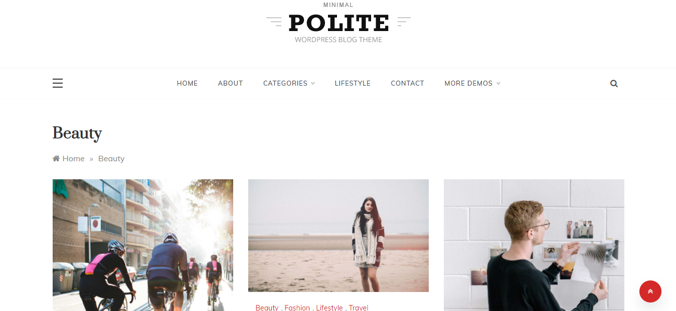 Polite WordPress 테마는 블로그 사이트에 부드럽고 깨끗한 느낌을 줍니다.