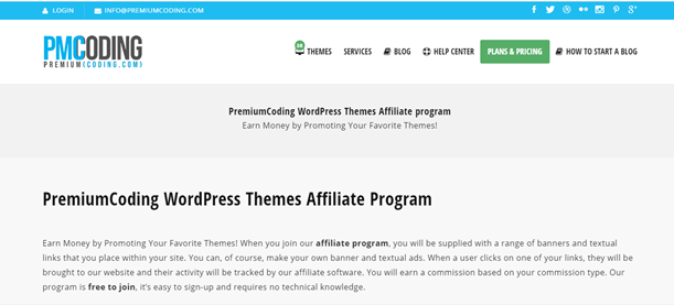 Blogger dapat memperoleh penghasilan dari mempromosikan tema blog WordPress kreatif yang dikembangkan oleh PremiumCoding.