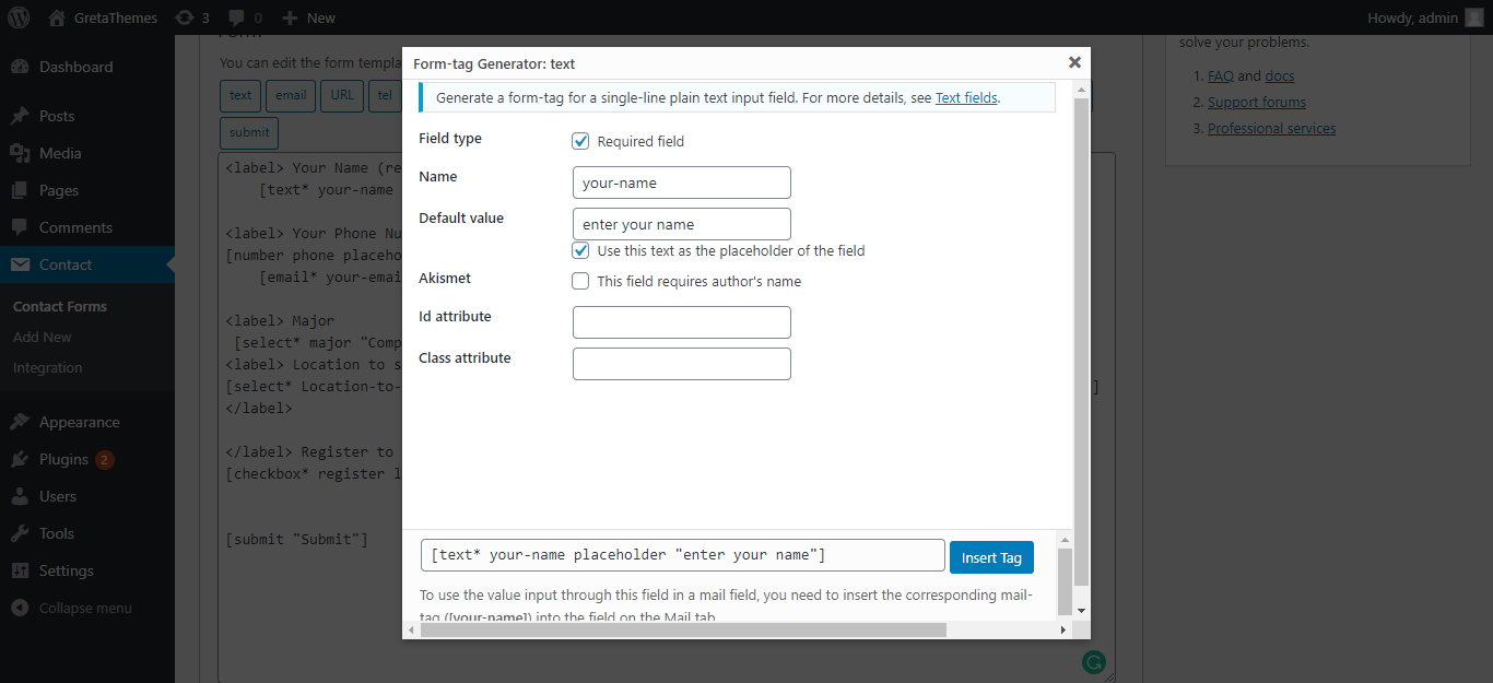 Crie um campo para inserir o nome