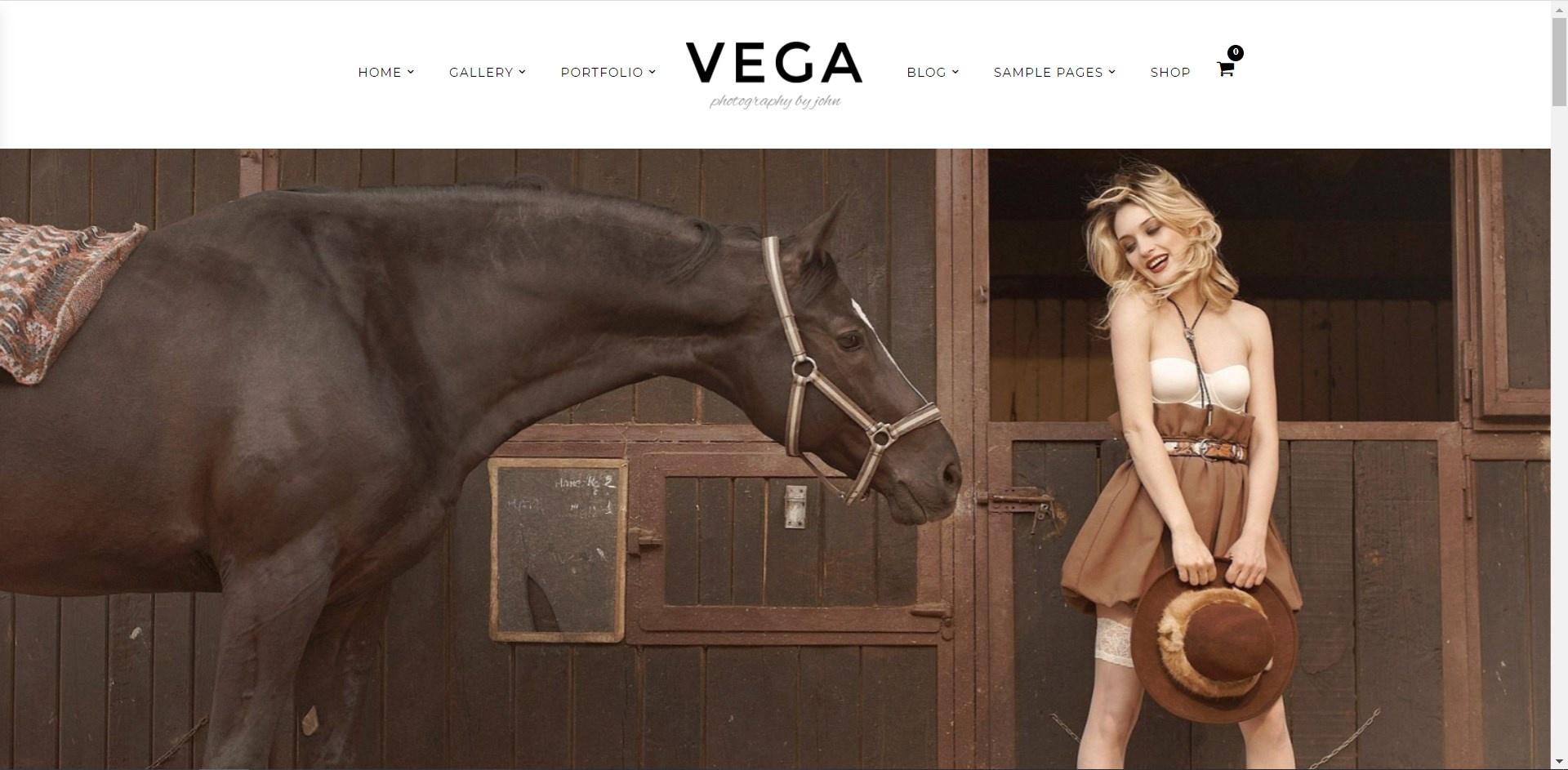 Vega este o temă WordPress de fotografie minimalistă frumos creată.