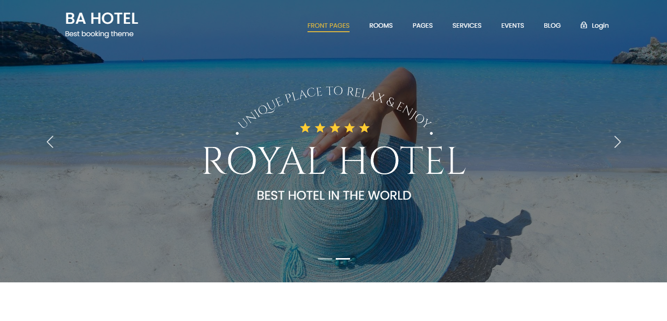BA Hotel light - бесплатная тема WordPress, специально созданная для отелей.