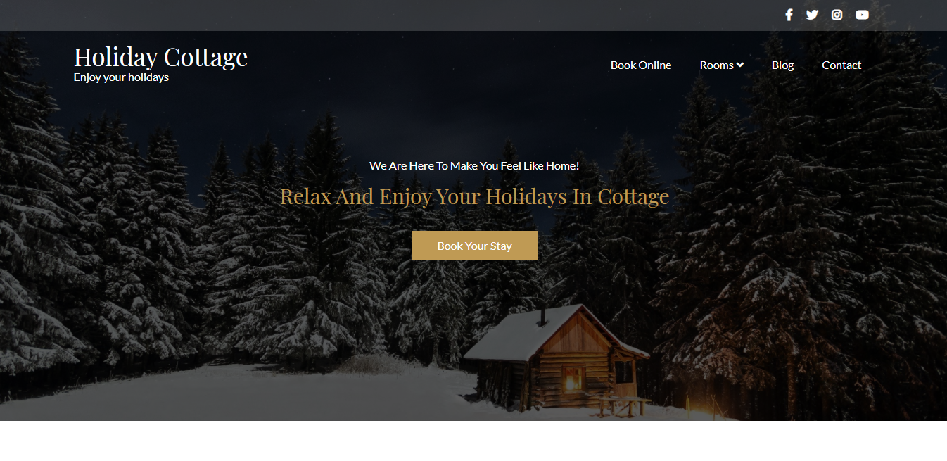 Holiday Cottage - это классическая и нежная бесплатная тема WordPress для ваших отелей.