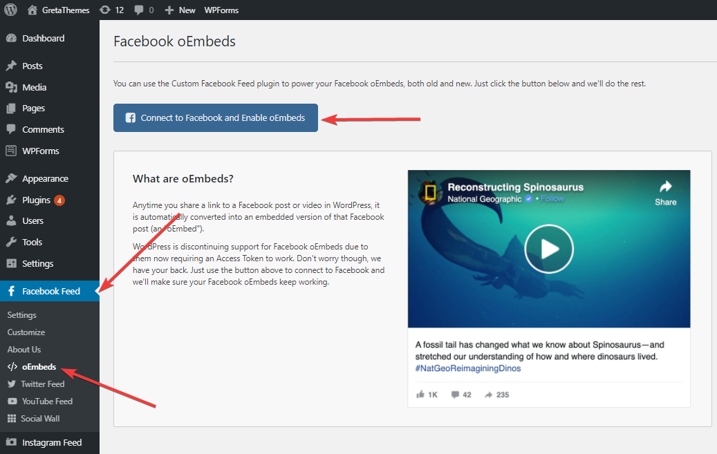 Solucione el problema de oEmbed con el complemento Smash Balloon Social Post Feed Plugin