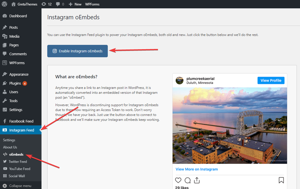 Solucione el problema de oEmbed con el complemento Smash Balloon Social Photo Feed