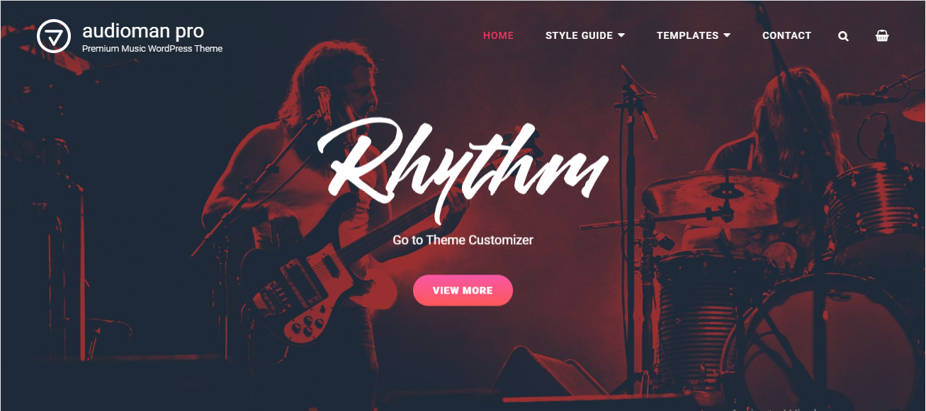 Audioman은 음악 제품 및 이벤트 홍보에 중점을 둔 현대 음악 WordPress 테마입니다.