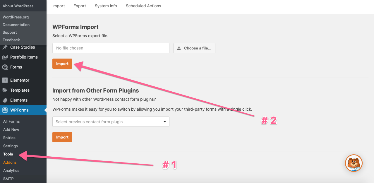 Загрузите файл json, чтобы добавить контактную форму
