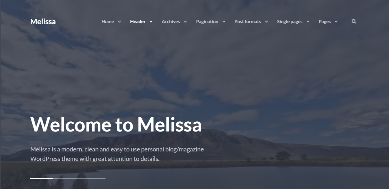 Melissaは、クリーンでモダンなスタイルのブログWordPressテーマです。