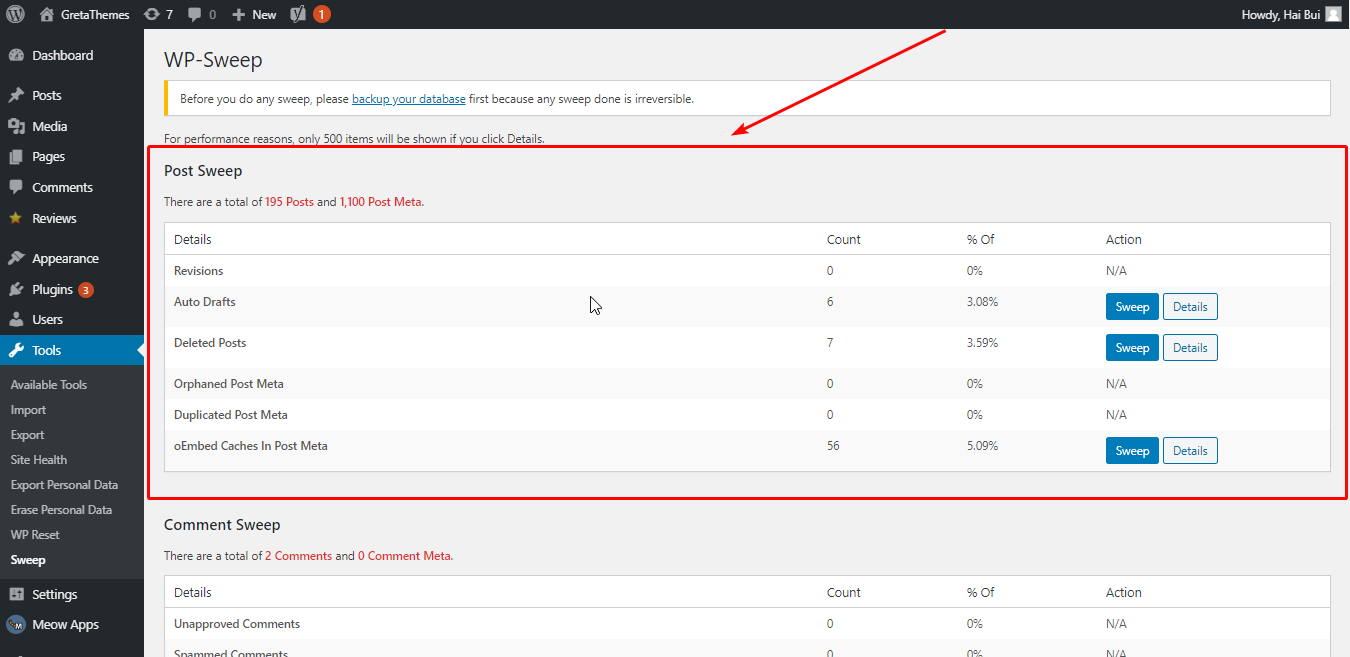 nettoyer les données liées aux publications dans WordPress