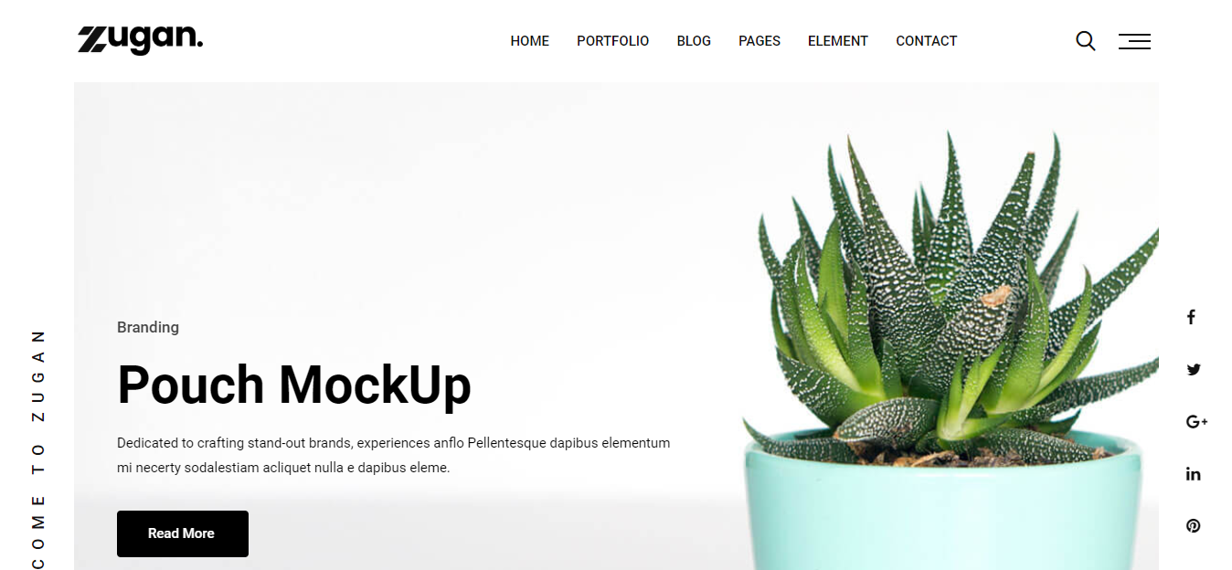 Zugan - это портфолио на WordPress для дизайнера, фотографа и т. Д.