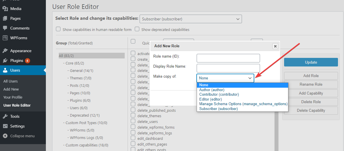 新しいユーザーロールを追加する