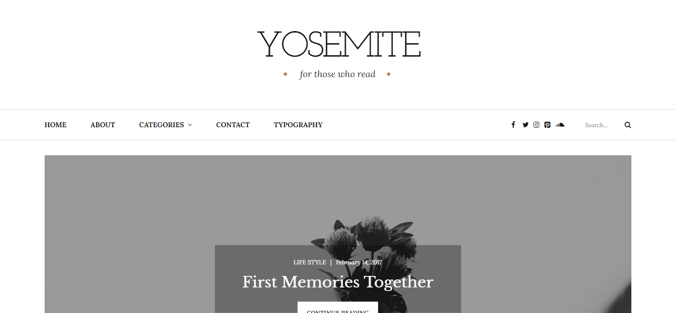 Yosemite, seyahat endüstrisi web siteleri için mükemmel şekilde uygun, zarif ve şık bir blog WordPress temasıdır.