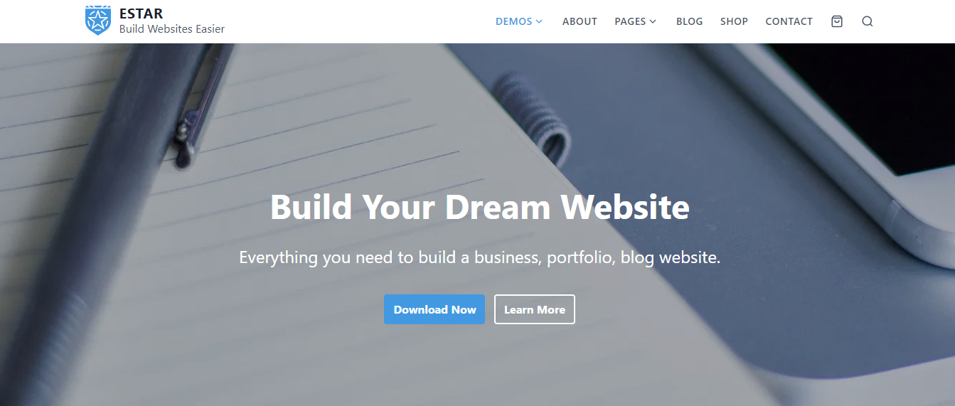 eStar to wyjątkowy, ale darmowy motyw WordPress o minimalistycznym i nowoczesnym wyglądzie