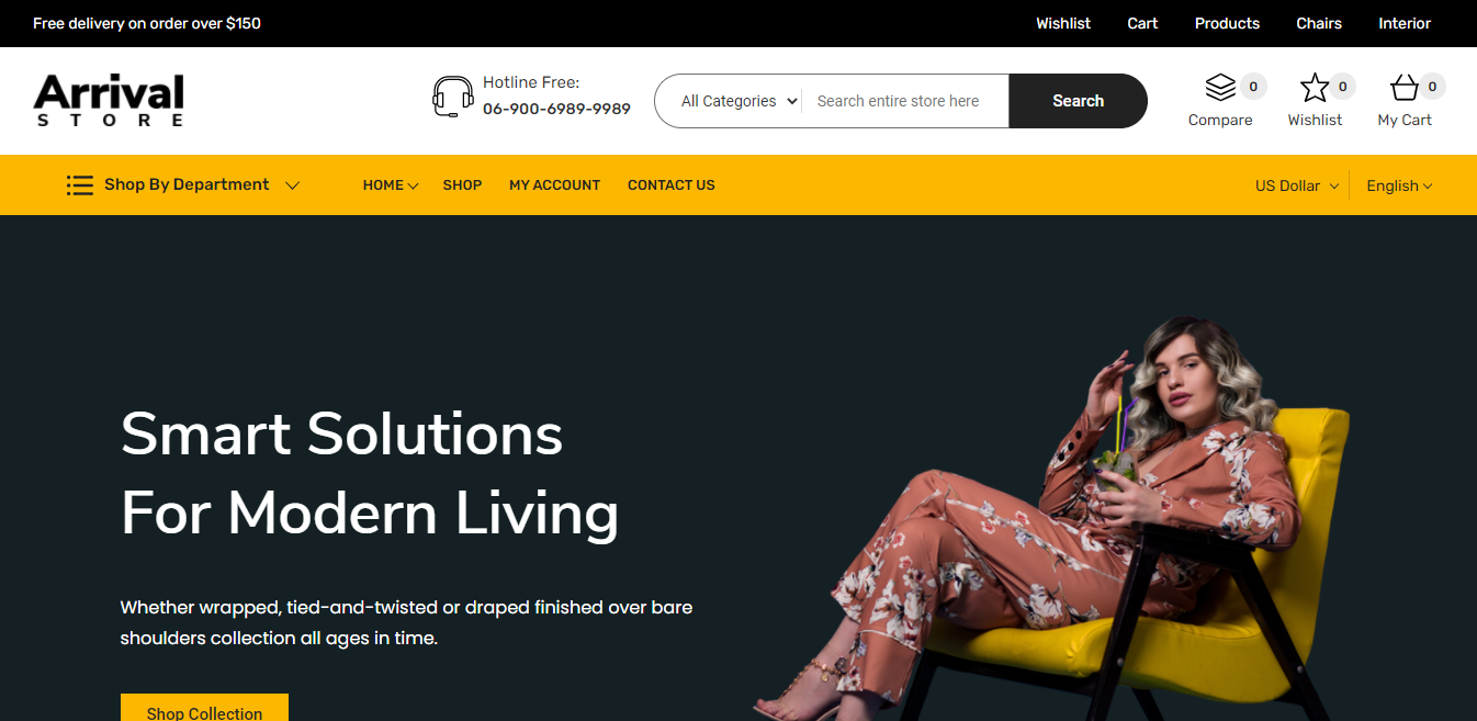 Arrival Store to darmowy motyw WordPress eCommerce, którego można używać w sklepach internetowych