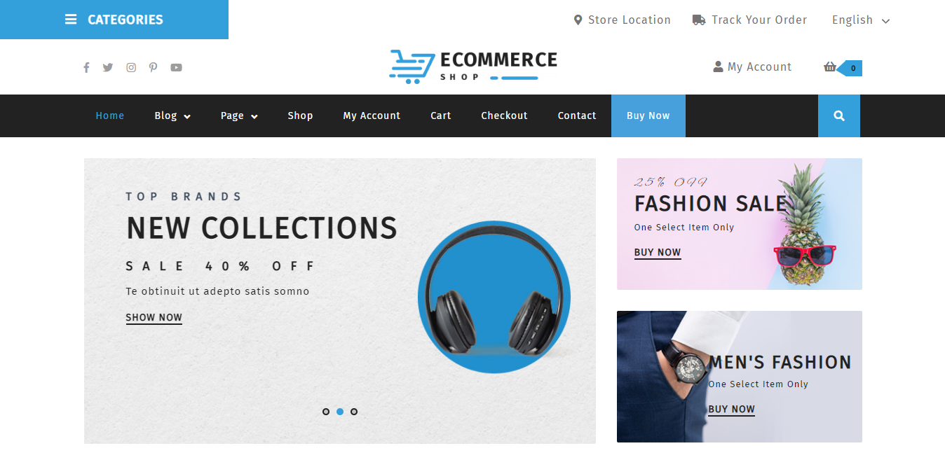 VW Ecommerce Store to darmowy motyw WordPress eCommerce o dynamicznym i młodzieńczym designie