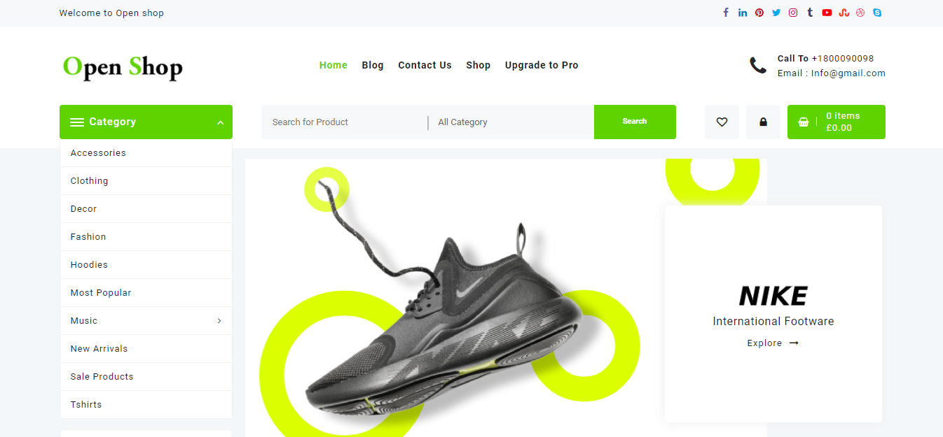 Open Shop to darmowy motyw WordPress zaprojektowany specjalnie dla sklepu internetowego