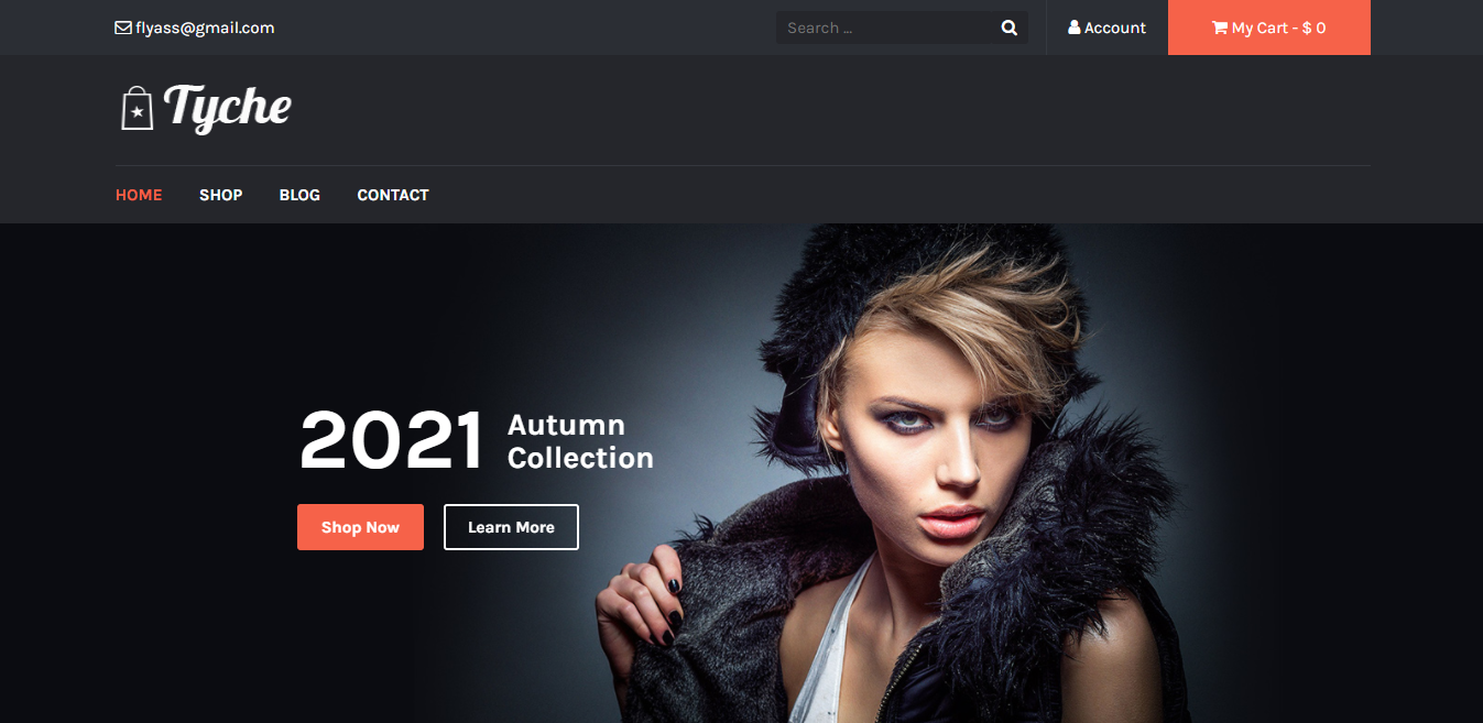 Tyche to darmowy motyw WordPress, który został stworzony specjalnie dla witryn sklepów internetowych.