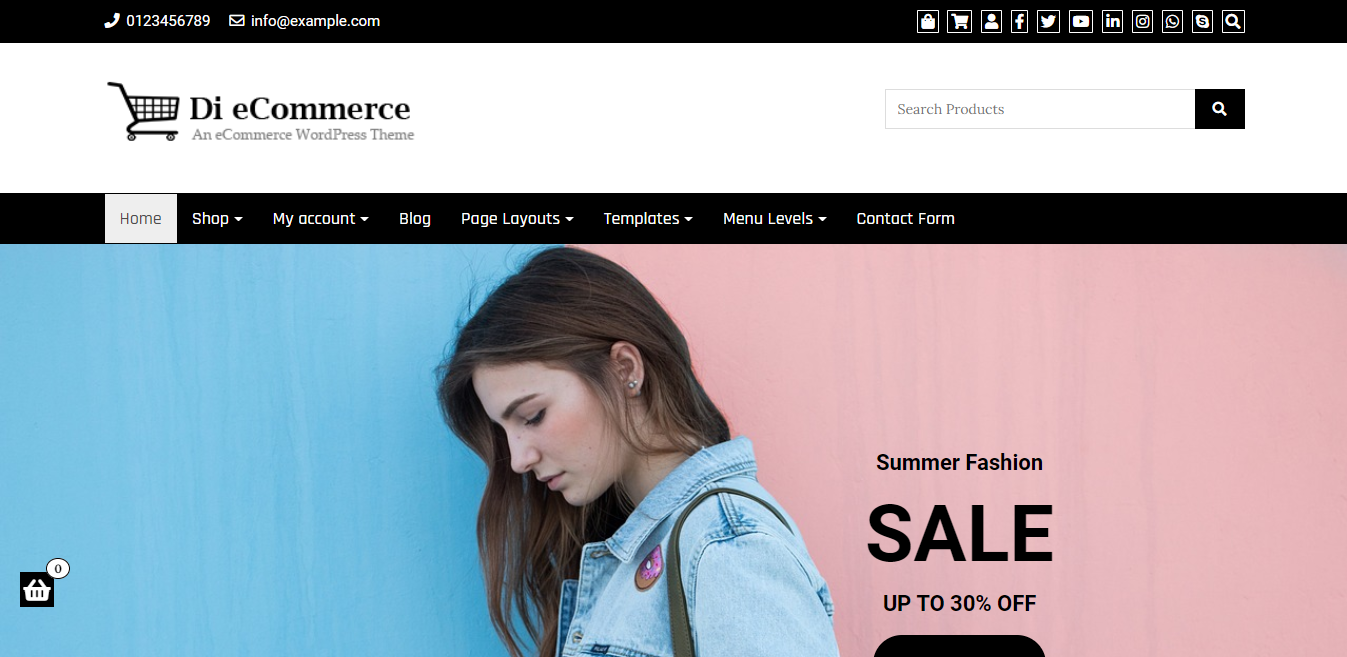 Di eCommerce to darmowy motyw WordPress eCommerce o kreatywnym i modnym designie