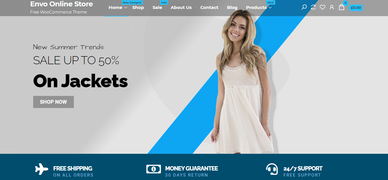 Envo Online Store to darmowy motyw WordPress eCommerce z przejrzystym i responsywnym układem.