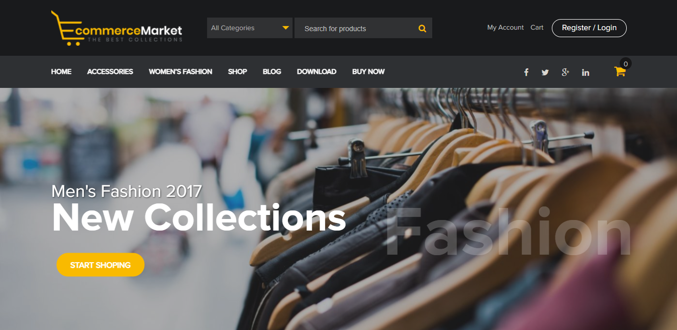 eCommerce Market to darmowy motyw WordPress o gustownym i eleganckim wyglądzie.