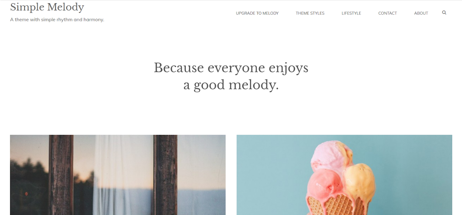 Simple Melody adalah tema portofolio minimalis elegan gratis
