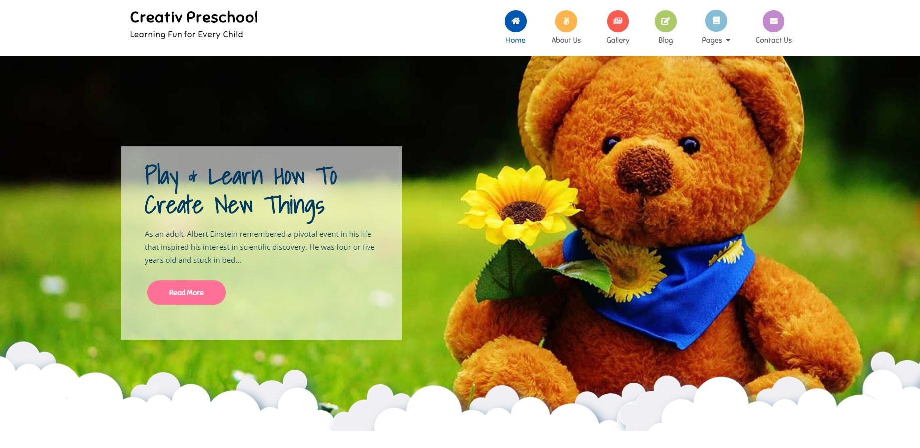 Creativ Preschool 是一个免费的 WordPress 教育主题,适用于幼儿园网站。