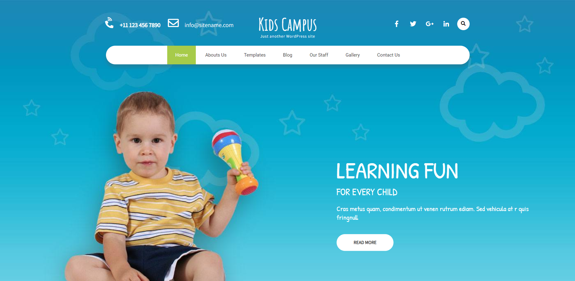 Kids Campus 是为幼儿园或学前机构指定的主题。