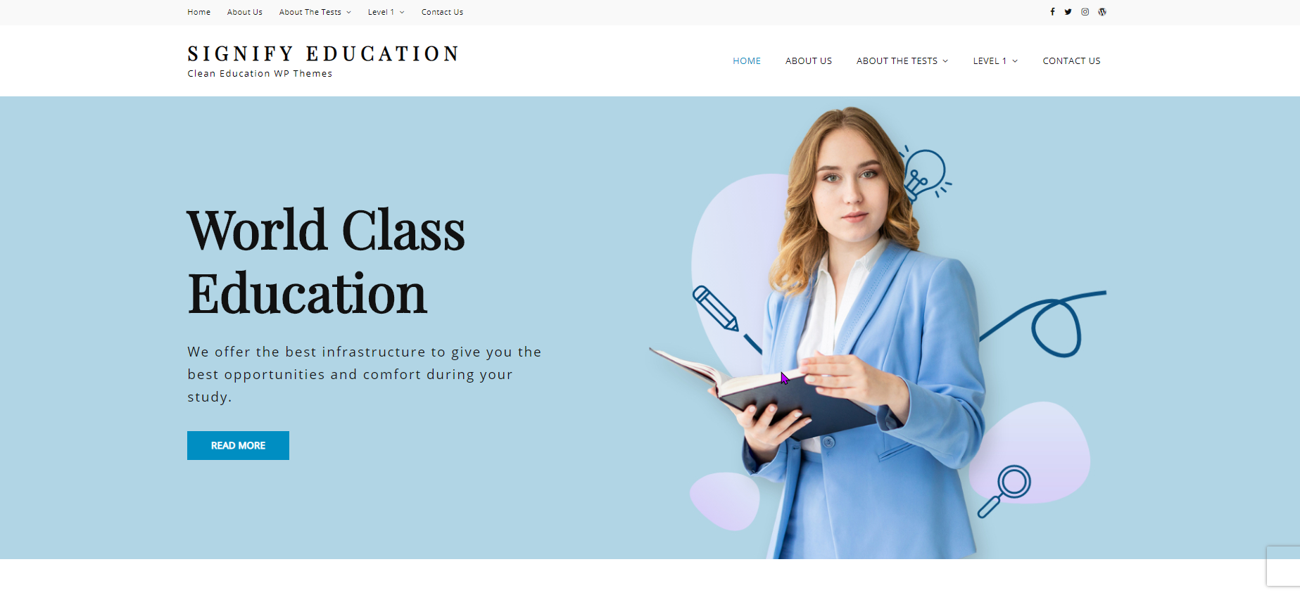 Signify Education 是一个免费的 WordPress 主题,适用于教育网站,拥有干净的布局和明亮的调色板