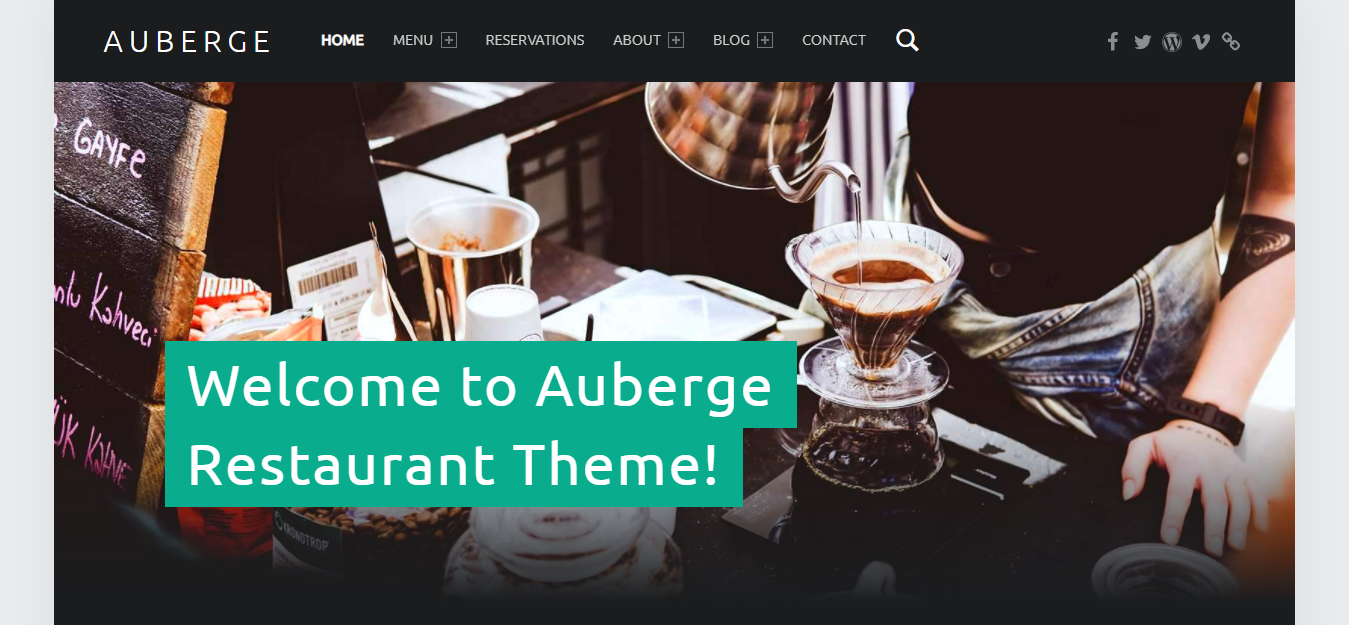 Aubergeは、レストラン、カフェ、料理ブログのWebサイトに適した無料のWordPressテーマです。