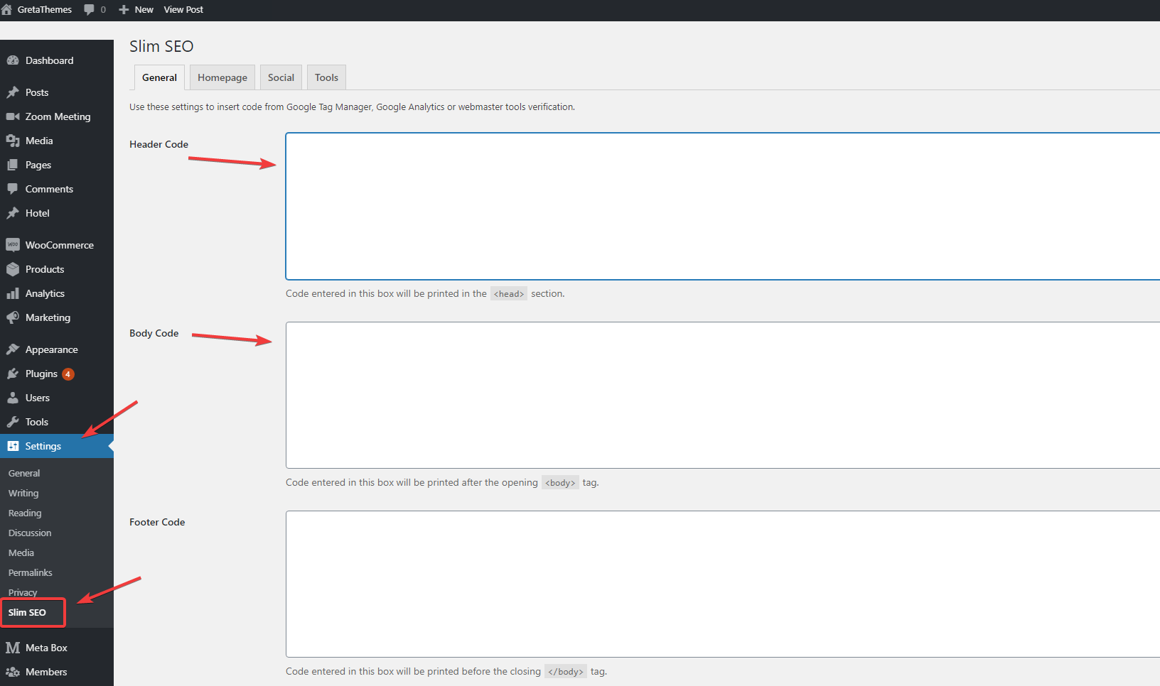 utilisez le plugin Slim SEO pour ajouter le code pour afficher le bouton de chat d'entreprise Apple