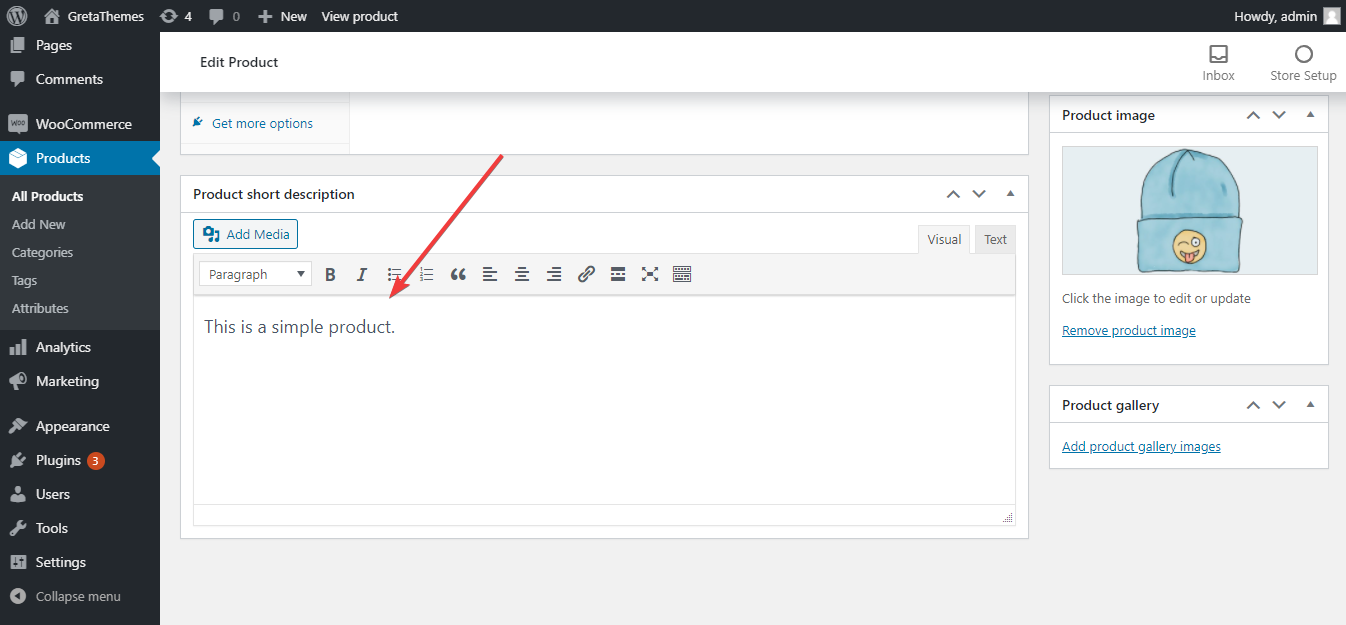 Le plugin WooCommerce a une longue description et une courte description.
