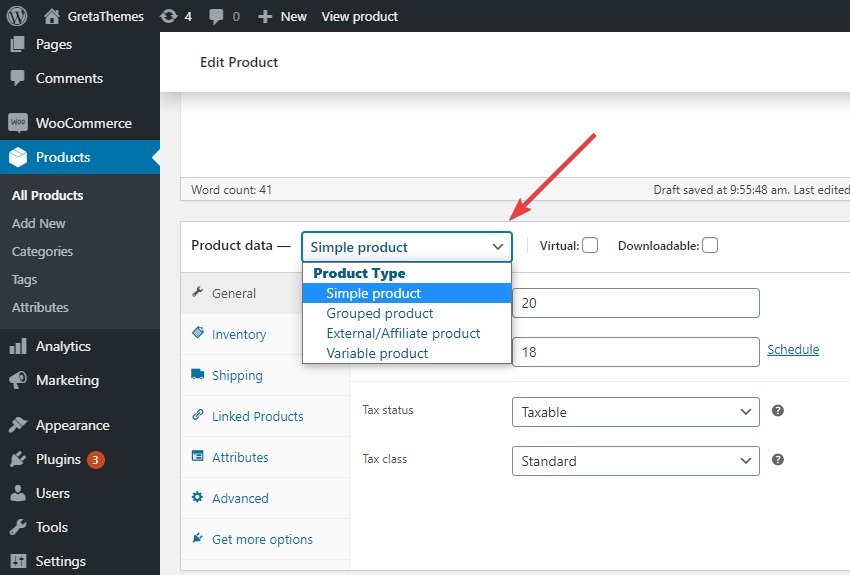 Il existe quatre types de produits dans le plugin WooCommerce