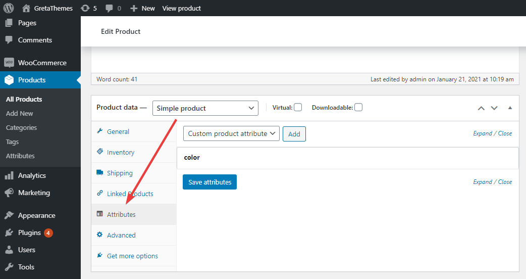 Créer un produit variable