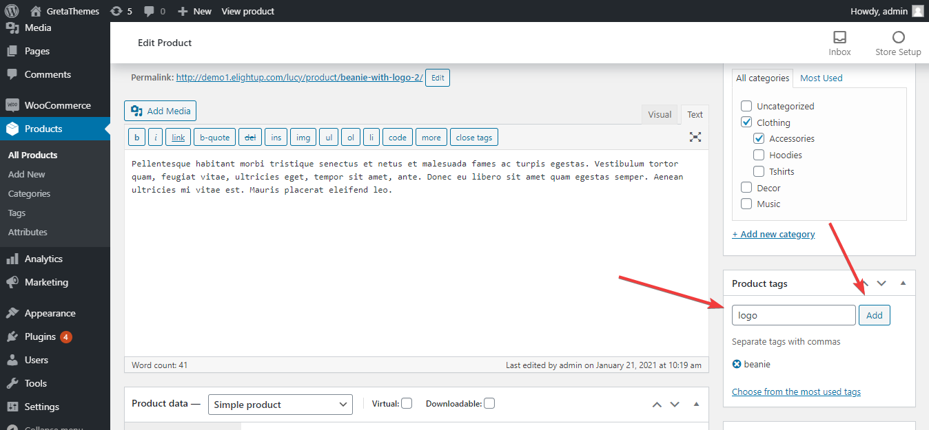 entrez le nom de l'étiquette du produit