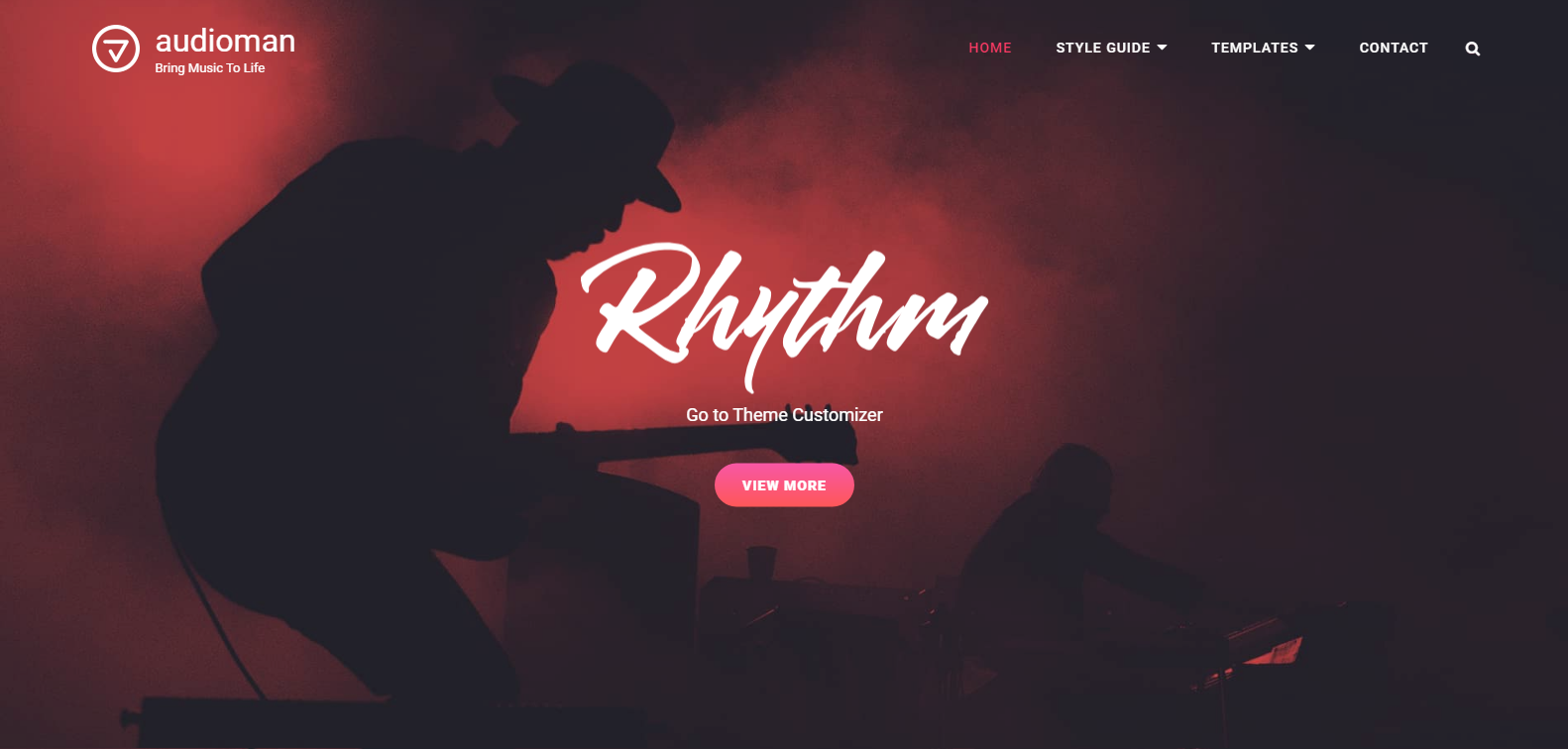 Audioman - бесплатная тема WordPress с привлекательным и современным дизайном.