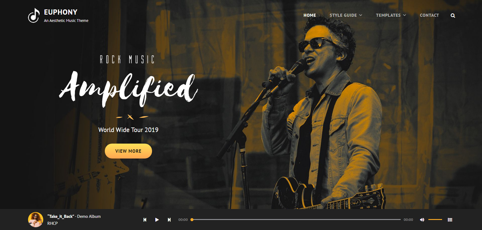 Euphony - это бесплатная тема блога WordPress, которая работает для всех музыкальных жанров.
