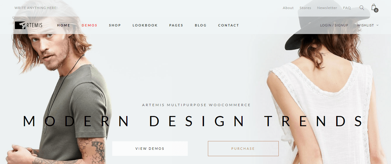 Artemis - это полностью универсальная и отзывчивая тема WordPress для WooCommerce.