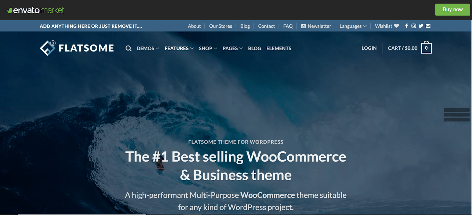 Flatsome - это премиальная тема WordPress с плоским, минималистичным и современным дизайном.