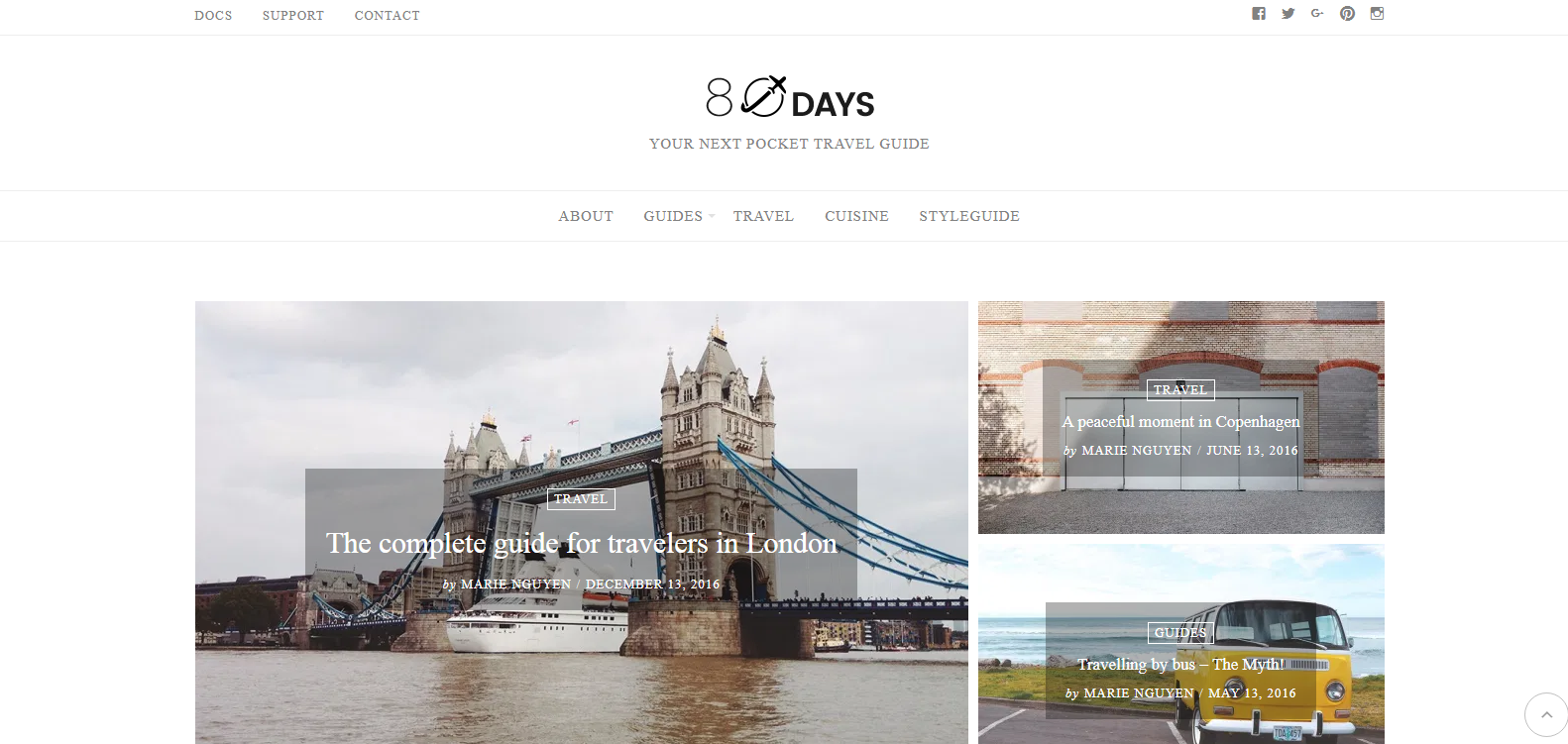EightyDay Lite est un thème WordPress gratuit avec un design clair et mince
