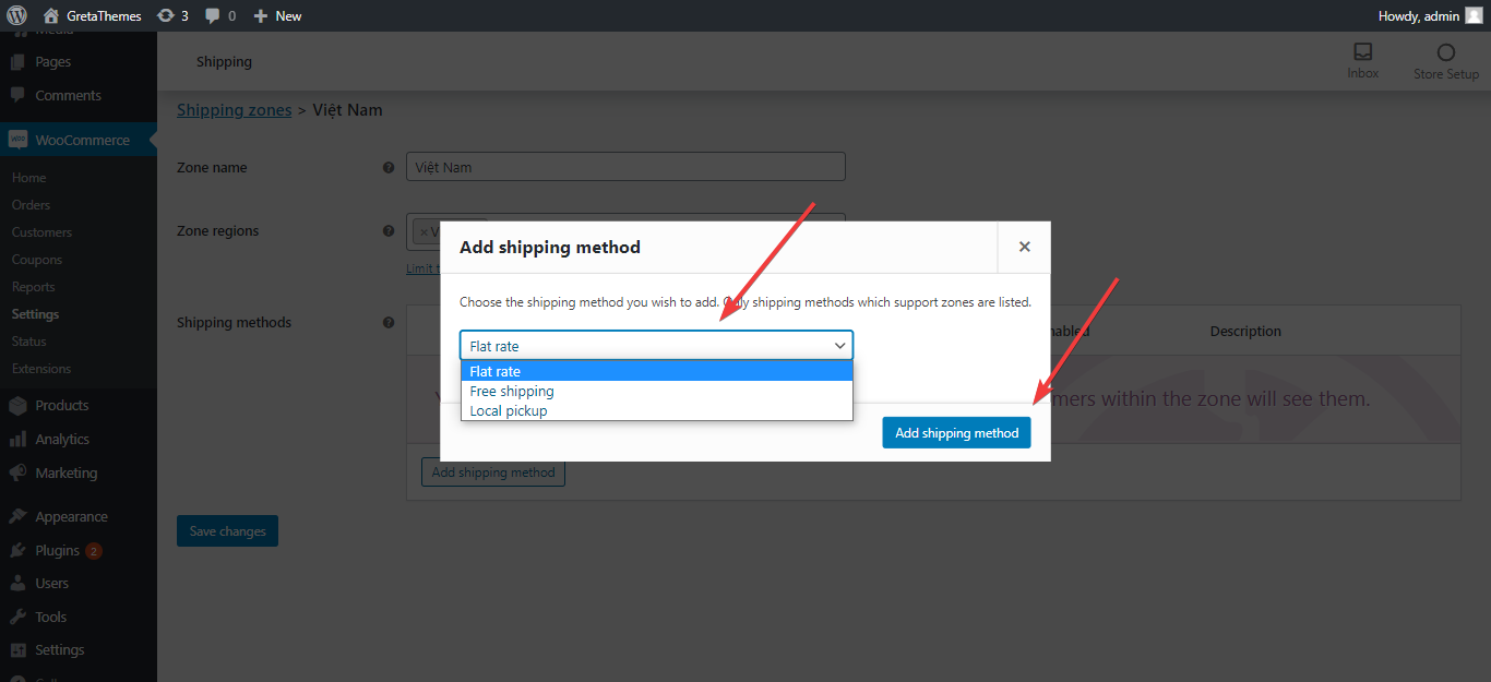 为在线商店添加自定义运输方式