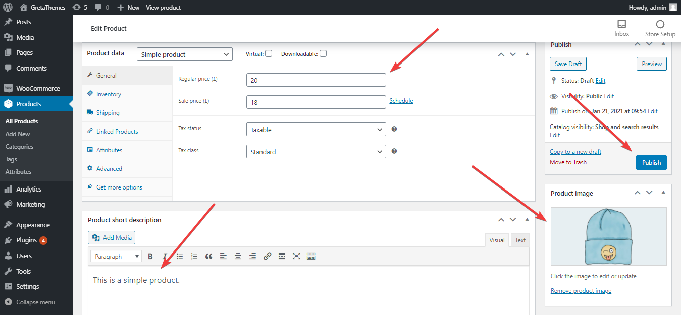 输入电子商务网站的其他信息